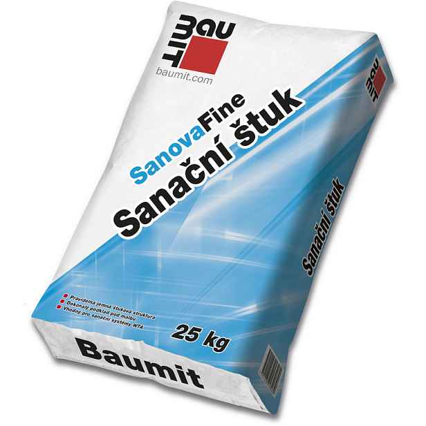 Omítka sanační štuková Baumit SanovaFine 0,6 mm 25 kg
