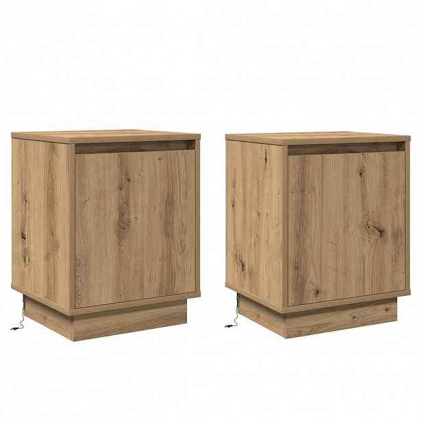 vidaXL Noční skříňka 2 ks Artisanový dub 39 x 34,5 x 50 cm