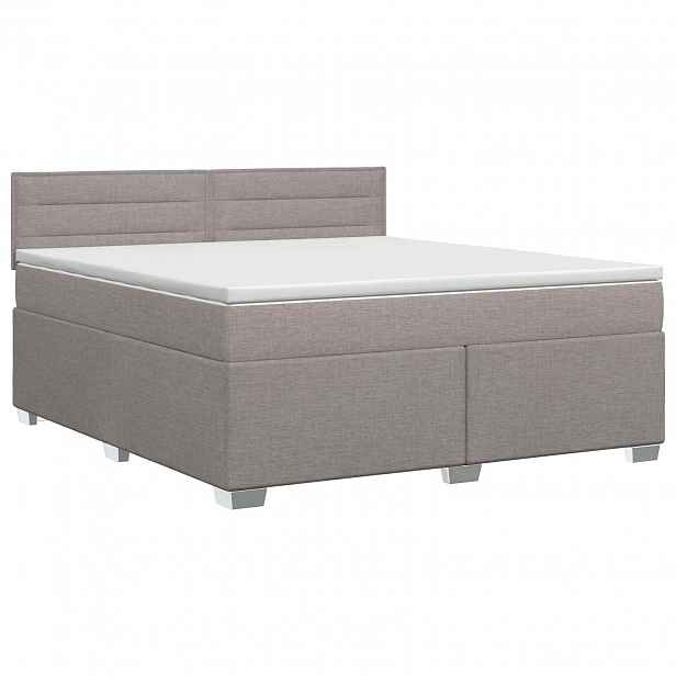 vidaXL Postel boxspring s matrací s čelo Taupe 140 x 190 cm Textil