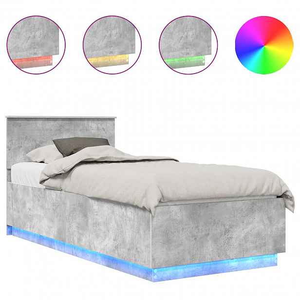 vidaXL Rám postele s čelo Betonově šedá 70 x 190 cm Kompozitní dřevo