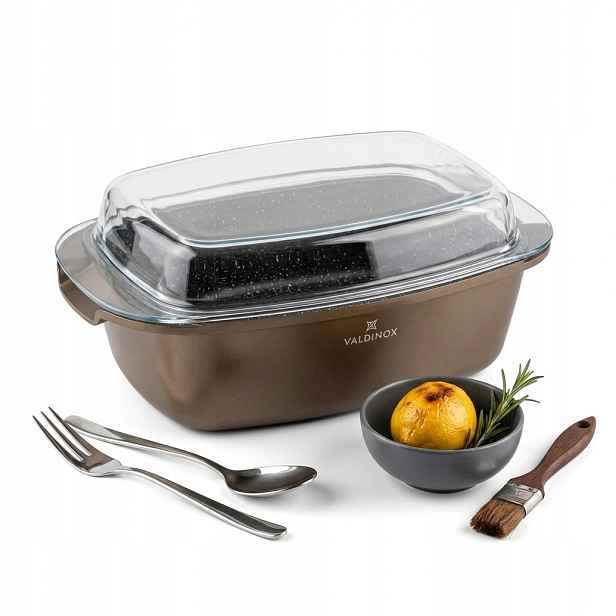 Zapékací Mísa S Hliníkovým Víkem Valdinox Aurum 5,7 L Non-stick Indukce