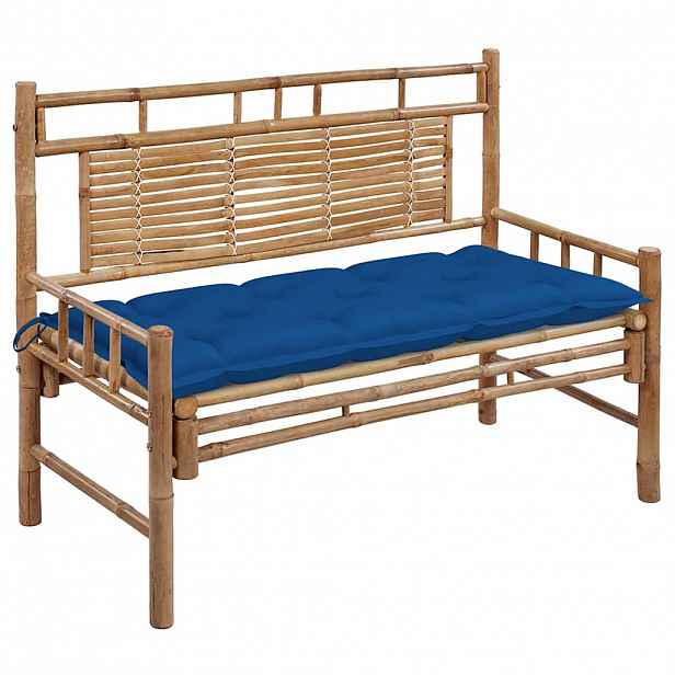 vidaXL Zahradní lavice s poduškou 120 cm bambus