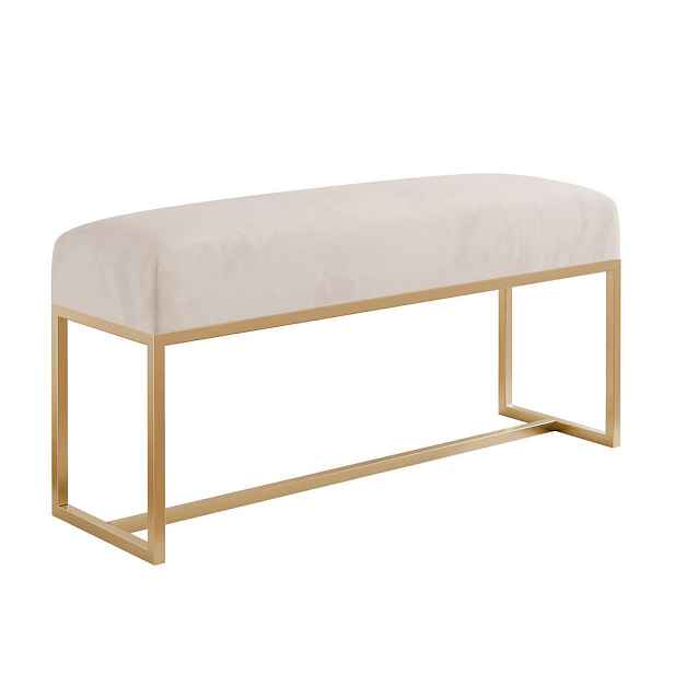 Idohome SEDACÍ LAVICE MUSE 90 cm, zlatá / krémová, kovový rám