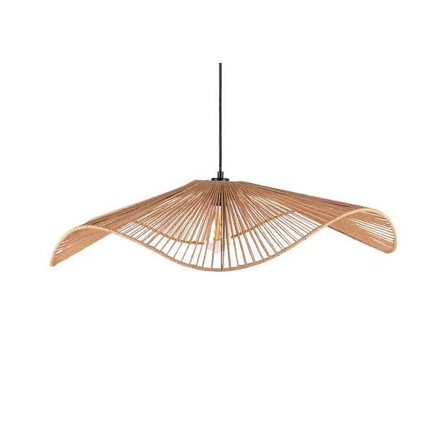Kovové závěsné svítidlo v přírodní barvě se stínidlem z papírového výpletu ø 80 cm Sombra – Leitmotiv