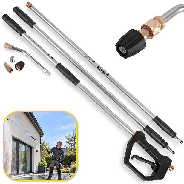 Modulární Teleskopický Nástavec 3 m Komplet 5x Tryska pro Karcher Hd Hds Easy!Lock