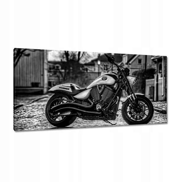 Obrazy 115x55 Černobílé foto motorka