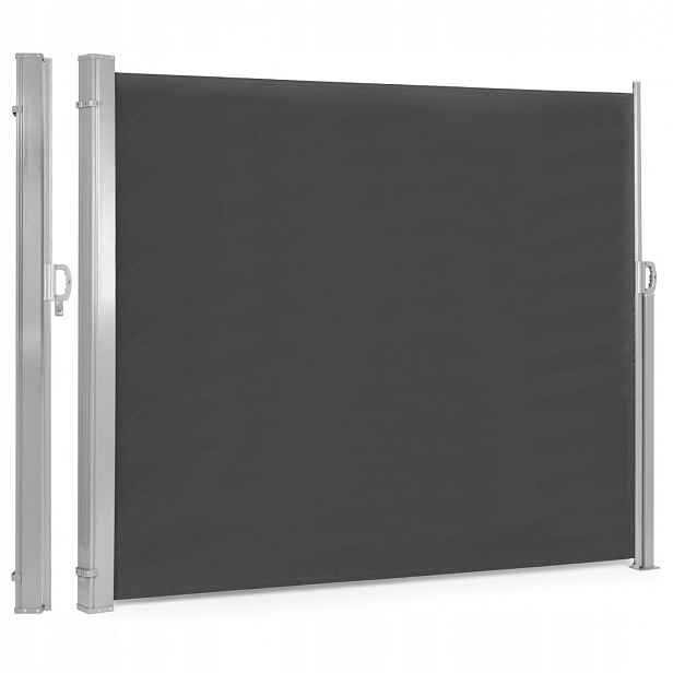 Skládací markýza 300 x 180 cm boční roleta paraván do zahrady na terasu antracit