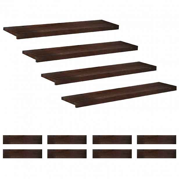 vidaXL Schodišťové nášlapy 12 ks 110 x 25 x 2 cm Tmavě hnědá