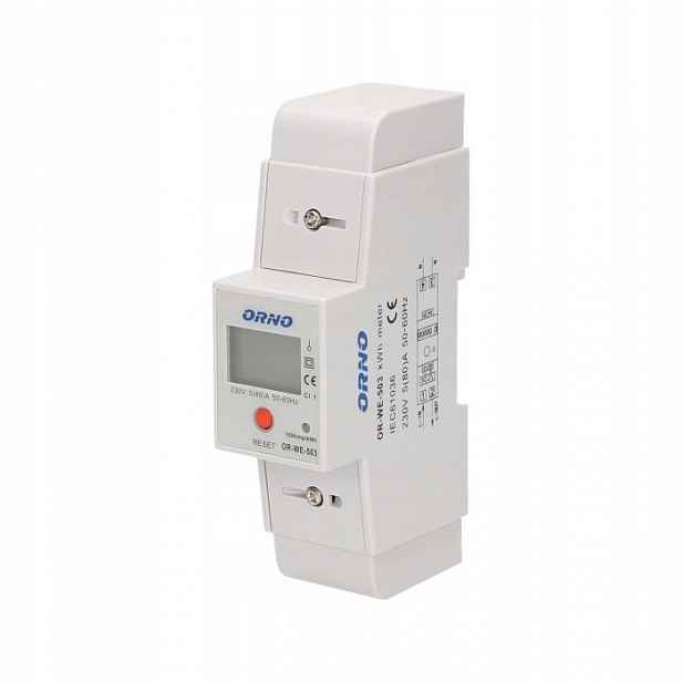 1-fázový elektroměr 80A reset 2 moduly Orno