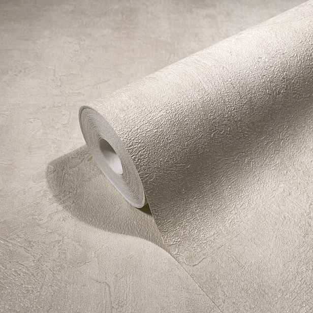 Béžová tapeta napodobující betonovou omítku odolná proti drhnutí 10 M X 106 CM