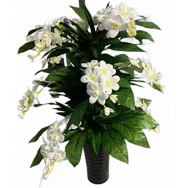 Květinový květináč Jasmín Gardenia 85 cm umělá květina V Květináči listy