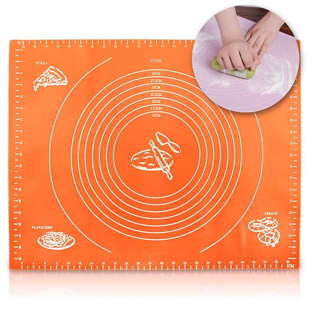 Royal Kitchen RK-1457 Silikonová podložka na těsto 50x39,7 cm, oranžová