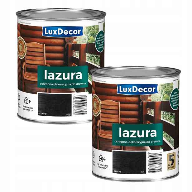 Sada 2KS Luxdecor Dekorativní Lazura Na Dřevo 4,5L Černá