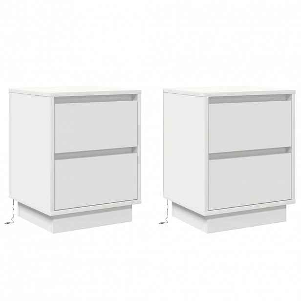vidaXL Noční skříňka 2 ks Bílá 39 x 34,5 x 50 cm Kompozitní dřevo
