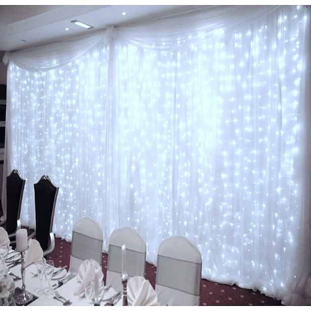 Led Závěs 3X3 432 Vánoční Osvětlení Na Stromeček Sople Bílé
