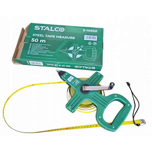 Měřicí páska měřící geodetická ocelová 50 m x 13 mm Stalco S-10850