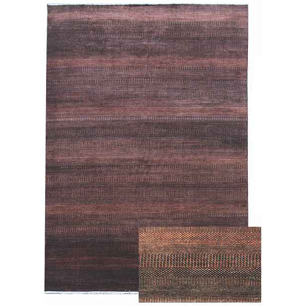 Ručně vázaný kusový koberec Diamond DC-MCN Black/rust, 180x275, červená, chodba / předsíň, Diamond Carpets India