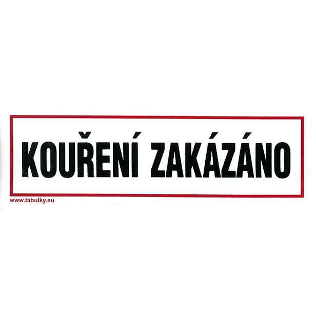 Tabule informační Kouření zakázáno 210×70 mm