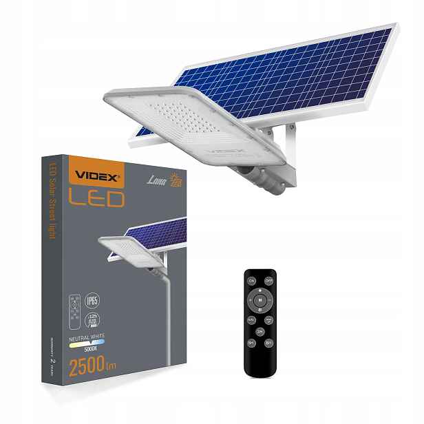 Videx solární Led silniční lampa 100W 5000K VLE-SLSO-305