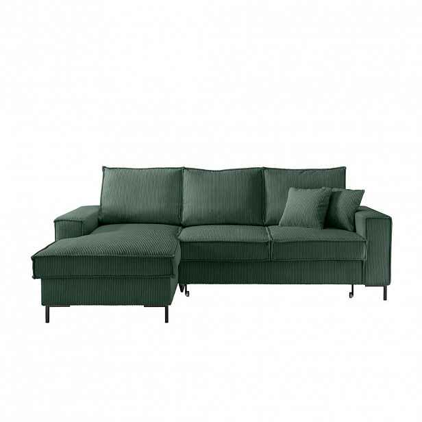 P & B ROHOVÁ SEDAČKA, textil, tmavě zelená