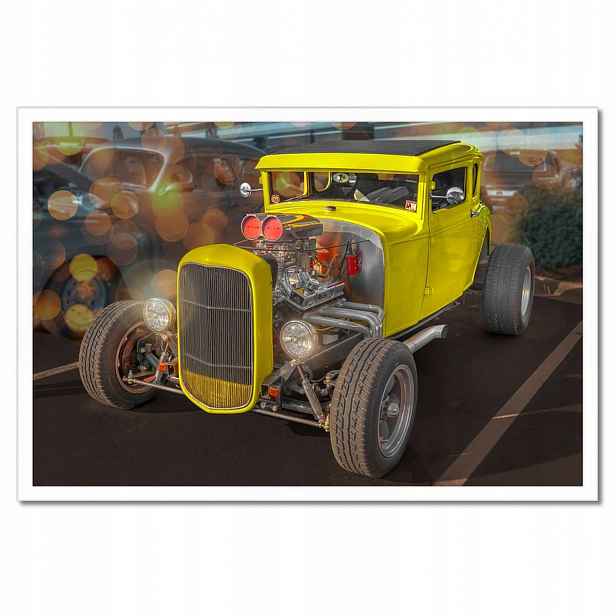 Plakáty v rámu 60x40 Žlutý Hot Rod