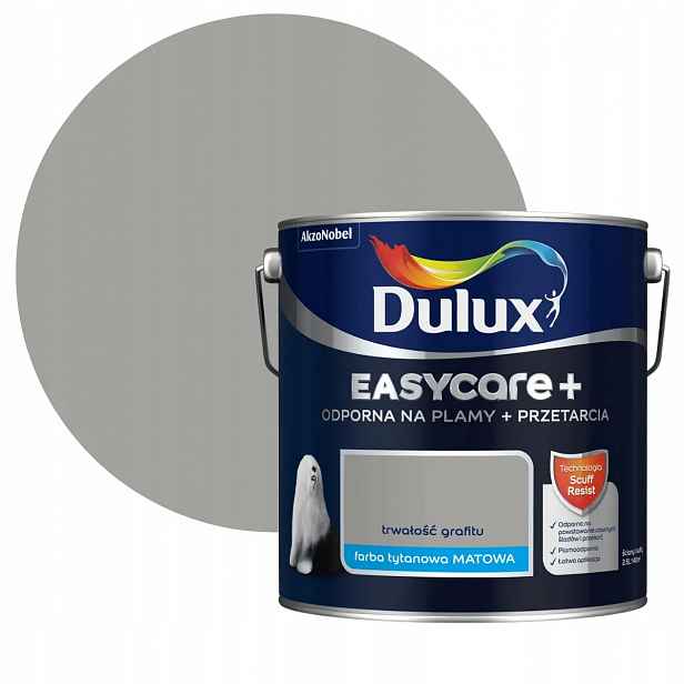 Dulux EasyCare Plus Barva Odolná Proti Drhnutí Trvanlivost grafitu 2,5L
