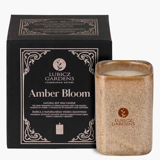 Lubicz Gardens Svíčka Amber Bloom čtvercová vysoká 225 g