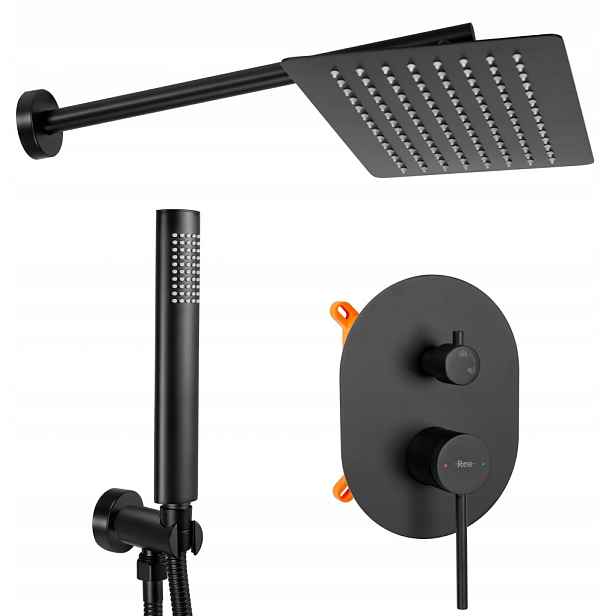 Podomítkový sprchový set Oval černá Box (REA-P8467) /sm/
