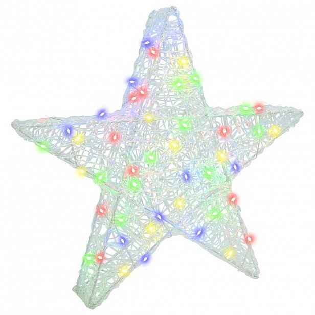 vidaXL 3D hvězda 50 LED Vícebarevný 55 x 53.5 x 10 cm Akryl