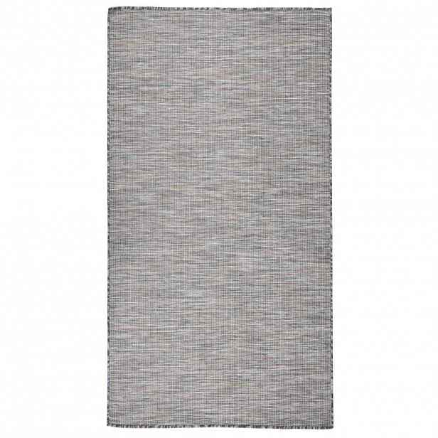 vidaXL Venkovní hladce tkaný koberec 80 x 150 cm hnědý a modrý