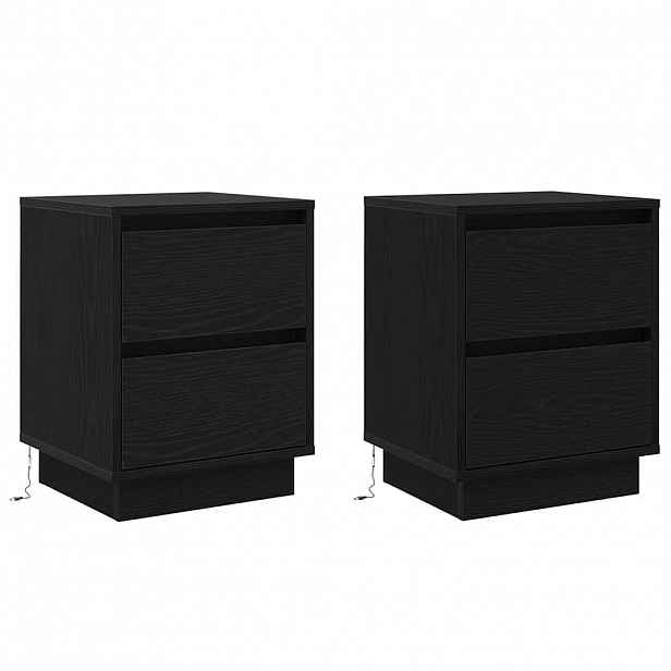 vidaXL Noční skříňka 2 ks Černý dub 39 x 34,5 x 50 cm Kompozitní dřevo