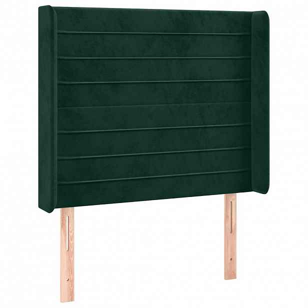 vidaXL Čelo postele typu ušák tmavě zelené 83x16x118/128 cm samet