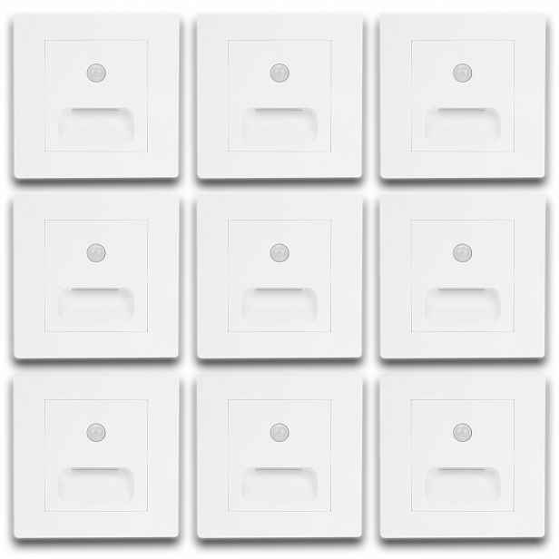 9 X Osvětlení Na Schody Led Lampa Led Schodišťová Lampa Bílá Lampa 230V