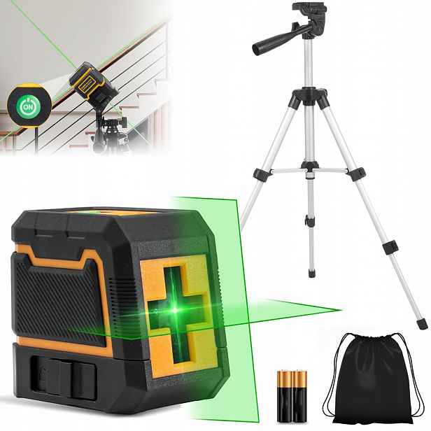Křížový Laser Laserová Vodováha 360 Rovinný Laser Zelený S Baterií