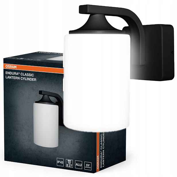 Zahradní nástěnné svítidlo Venkovní fasádní lampa E27 Černá IP43 Endura Osram