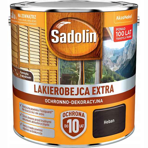 Sadolin Extra Nátěr Na Dřevo Plotů Oken Fasády Eben 2,5 L