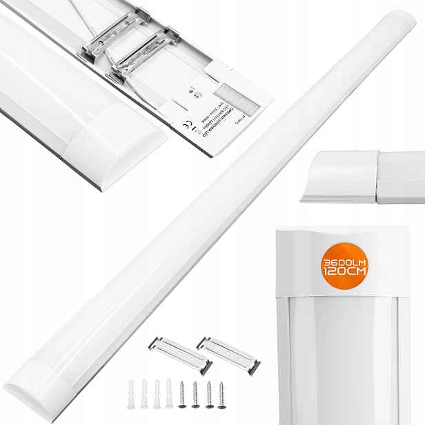 10 X Led Lampa 120 CM Na Omítku Do Garáže 6500K 36W Výkonná Stropní Svítidlo Lampa