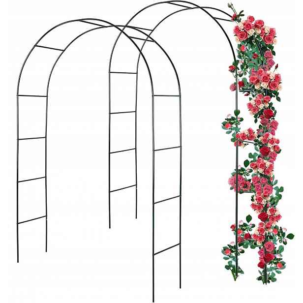 2ks Terasová Zahradní Pergola Kovová Podpěra Pro Popínavé Hrozny Růže Oblouk