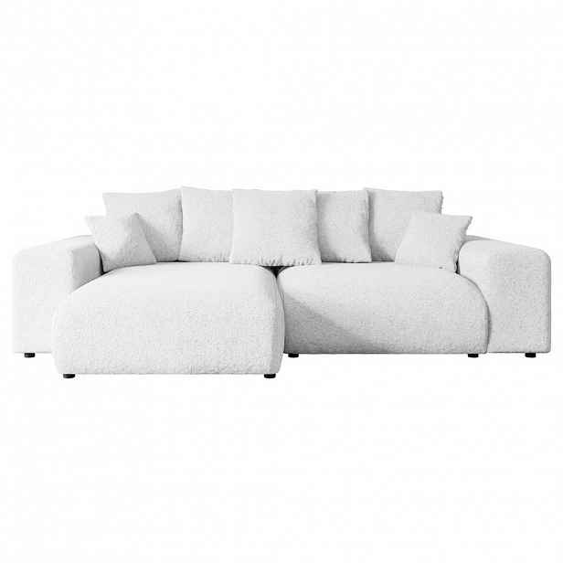 ALTDECOR ROHOVÁ SEDACÍ SOUPRAVA s otomanem vlevo ESKAR-L 266x176x72 bílá buklé