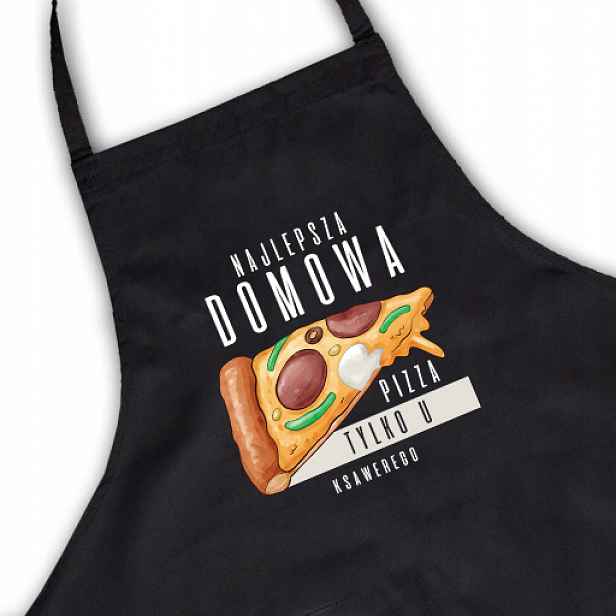 Černá kuchyňská zástěra jako Dárek Pizzerman Vaše Jméno Projekt Kreator
