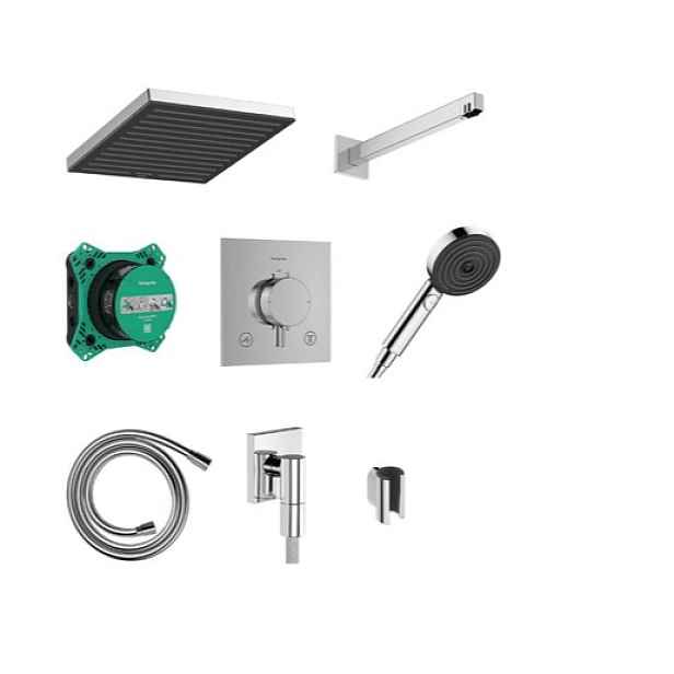 Hansgrohe Pulsify E sprchový systém včetně podomítkového tělesa kartáčovaný černý chrom 24625340