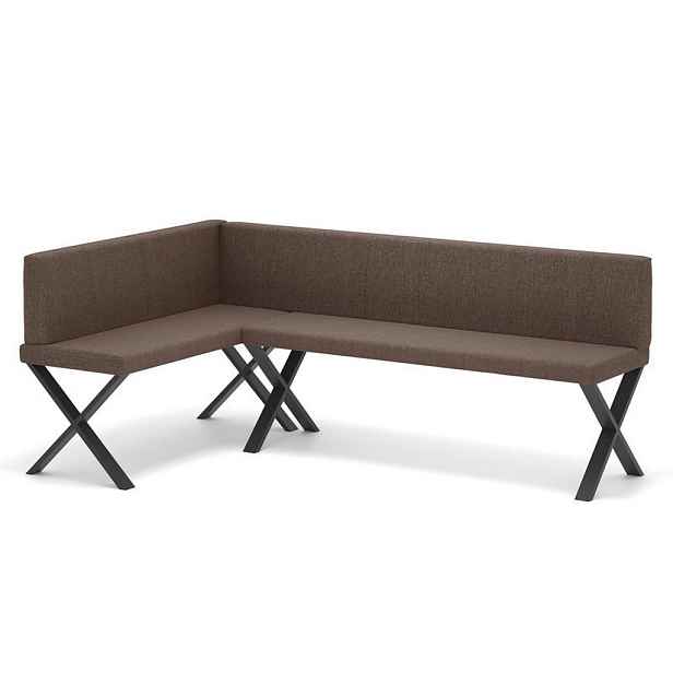 Idohome ROHOVÁ LAVICE VERO X levá tkanina hladká, 142/196 cm, hnědá