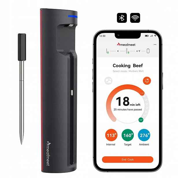Kuchyňský teploměr Meatmeet Pro smart s aplikací Bluetooth/WiFi gril
