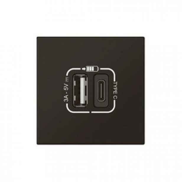 Nabíjecí zásuvka Usb A+c s rychlospojkou antracit Legrand 079193L