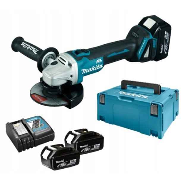 Úhlová bruska Makita DGA504RT3J, 125 mm, 18V Li-Ion, 3x 5Ah akumulátor
