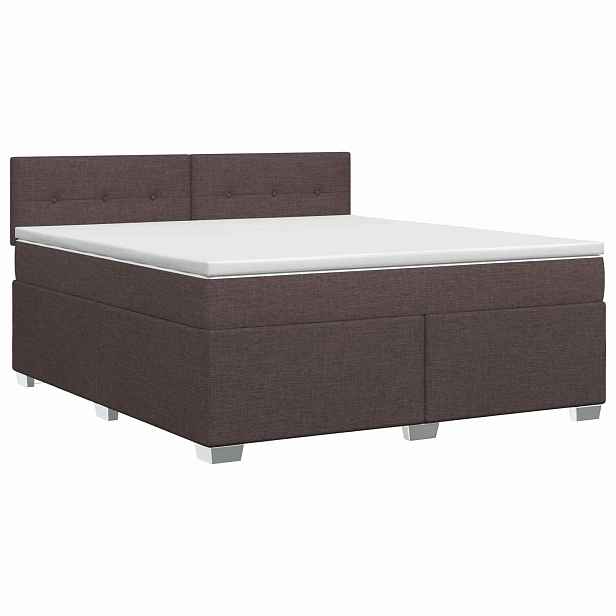 vidaXL Postel boxspring s matrací Tmavě hnědá 140 x 190 cm Textil