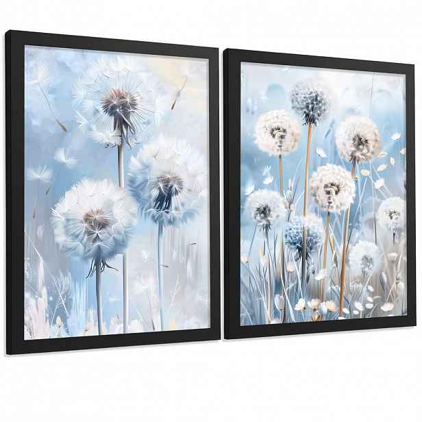 Nacnic PLAKAT Sada 2 Sweet Blue 2 A3 Černý rám