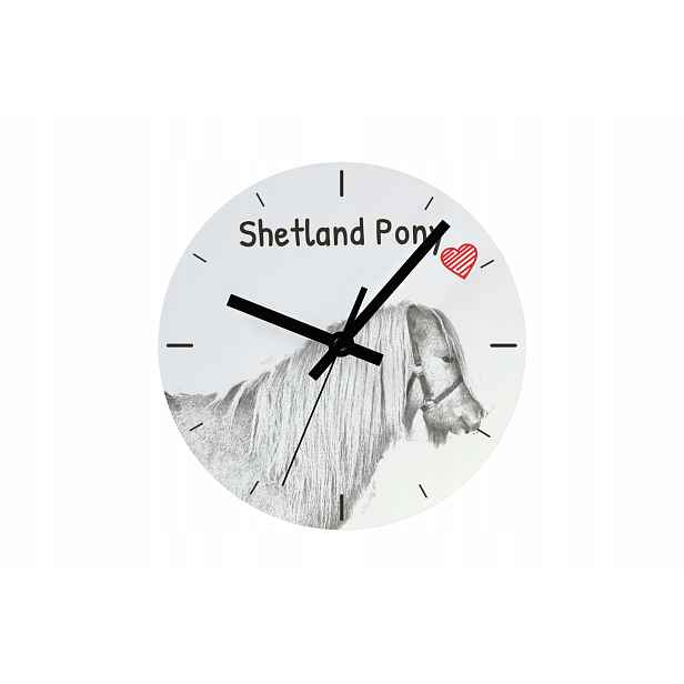 Shetlandské hodiny s koněm, závěsné a stojící, personalizace fotografií
