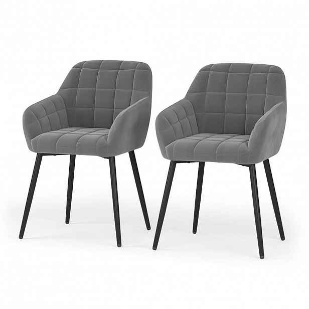 Vicco ŽIDLE JÍDELNY Relio Šedá 53.5 x 55.5 cm Sada 2 kusů