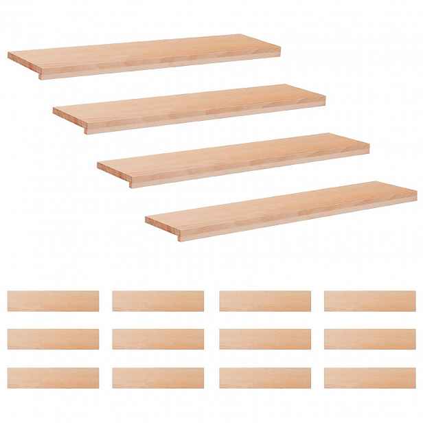 vidaXL Schodišťové nášlapy 16 ks 120 x 30 x 2 cm Přírodní